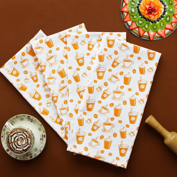 Cotton Cold Coffee Kitchen Towels Pack of 4
