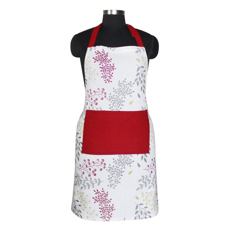 Cotton Desert Leaf with Solid Pocket Free Size Apron
