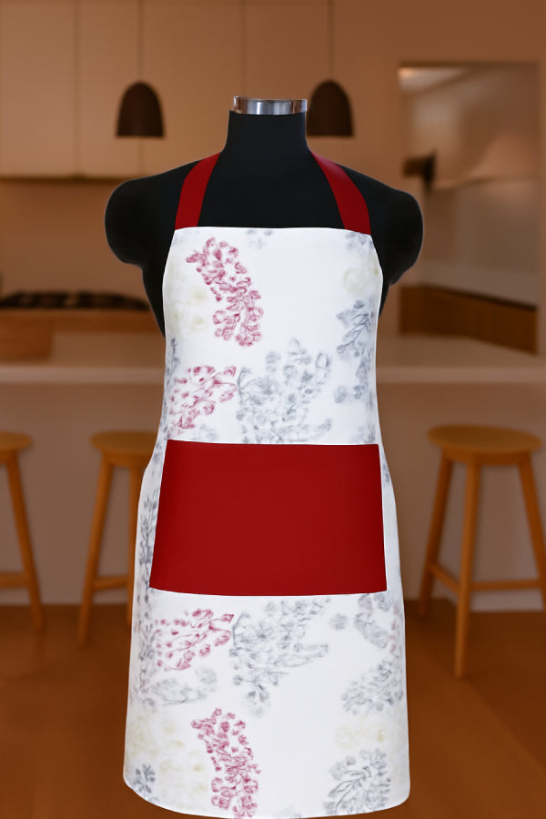 Cotton Desert Leaf with Solid Pocket Free Size Apron