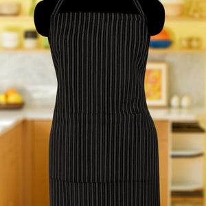 Cotton Designer Stripe Black Free Size Apron