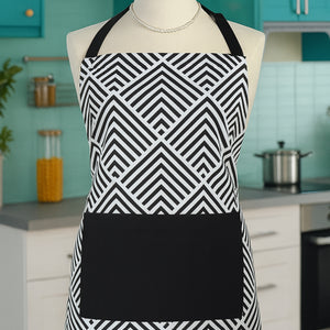 Cotton Diamond Check With Solid Pocket Free Size Apron