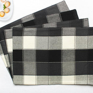 Cotton Dobby Black Table Placemats Pack Of 4