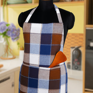 Cotton Dobby Blue Free Size Apron