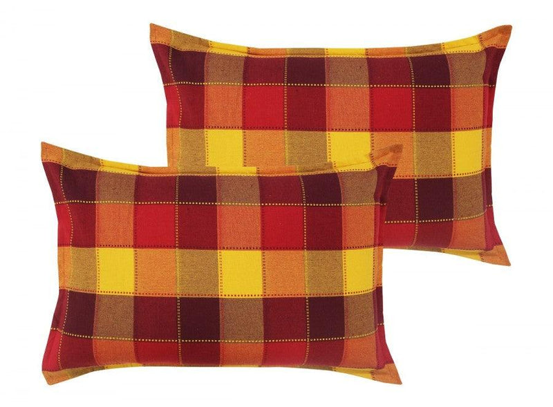 Cotton Dobby Red Pillow Covers Pack Of 2