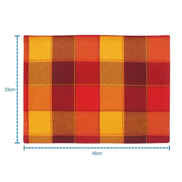 Cotton Dobby Red Table Placemats Pack Of 4