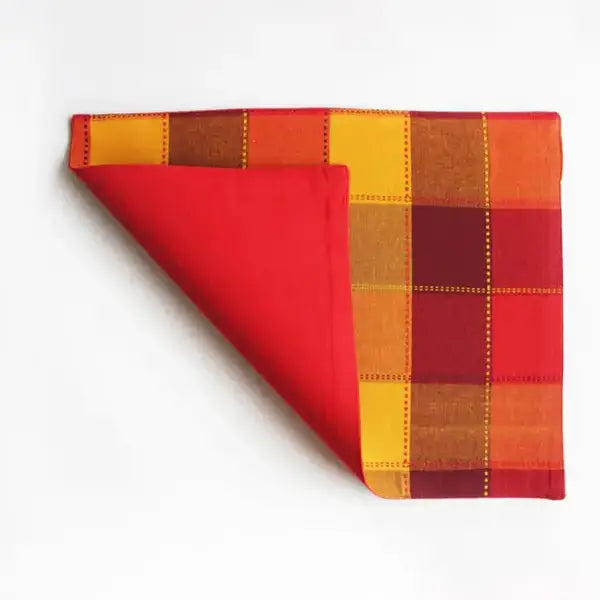 Cotton Dobby Red Table Placemats Pack Of 4