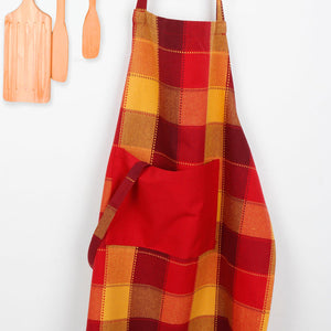 Cotton Dobby Red with Solid Pocket Free Size Apron