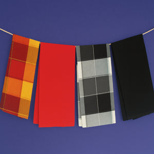 Cotton Dobby Red and Black Kitchen Towels Pack Of 4 freeshipping - Airwill