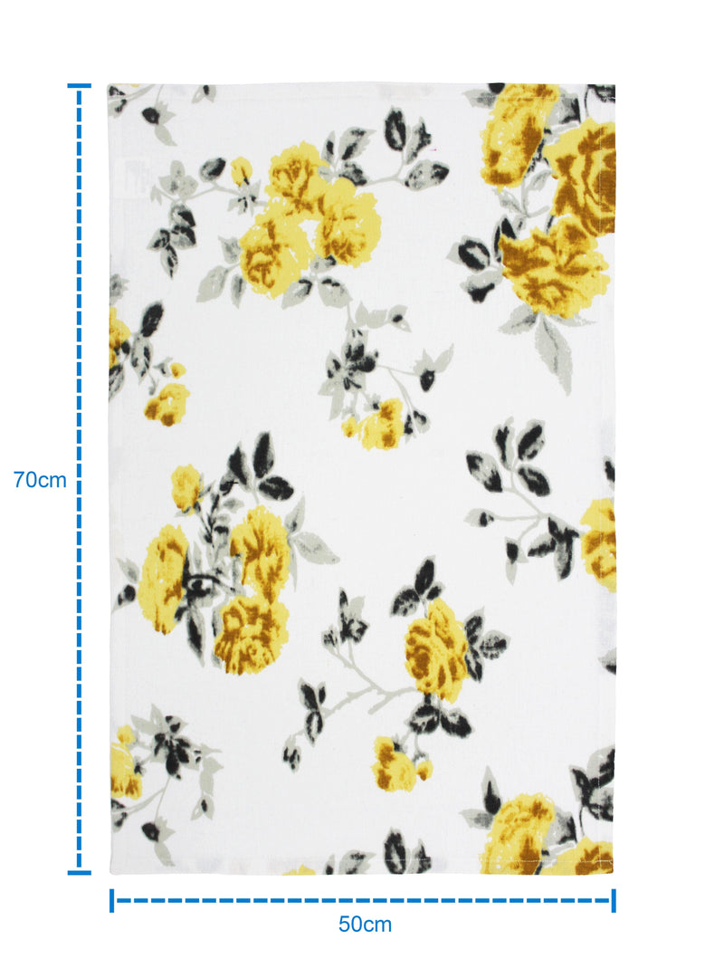 Cotton Elan Flower Kitchen Towels Pack of 4