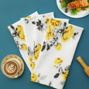 Cotton Elan Flower Kitchen Towels Pack of 4