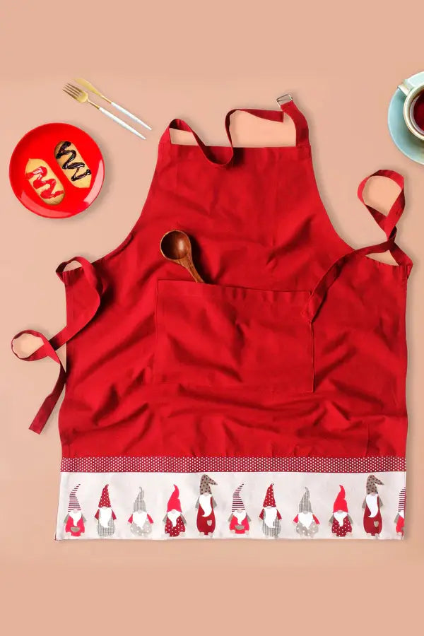 Cotton Gnomo Border Free Size Apron