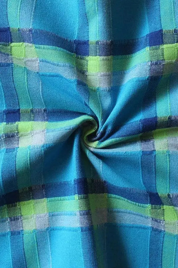 Cotton Iran Check Blue Free Size Apron