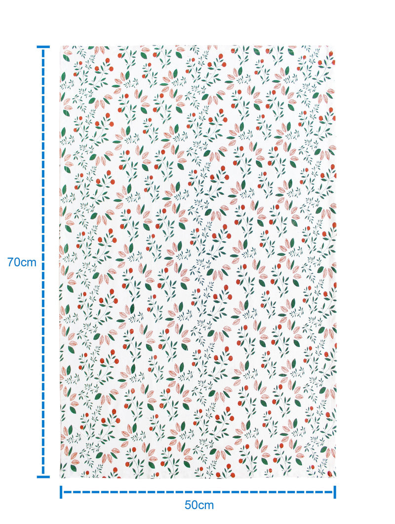 Cotton Kathambari Leaf Kitchen Towels Pack of 4