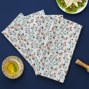 Cotton Kathambari Leaf Kitchen Towels Pack of 4