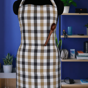 Cotton Lanfranki Grey Check Free Size Apron