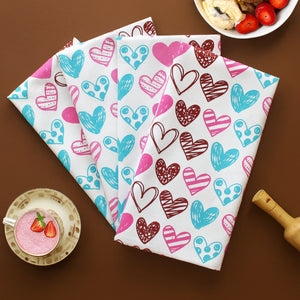 Cotton Metro Heart Kitchen Towels Pack of 4