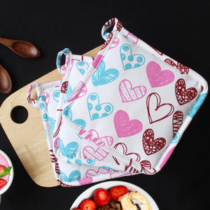 Cotton Metro Heart Pot Holders Pack of 3