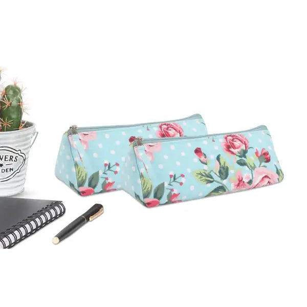 Cotton Blue Pencil Pouches Pack of 2