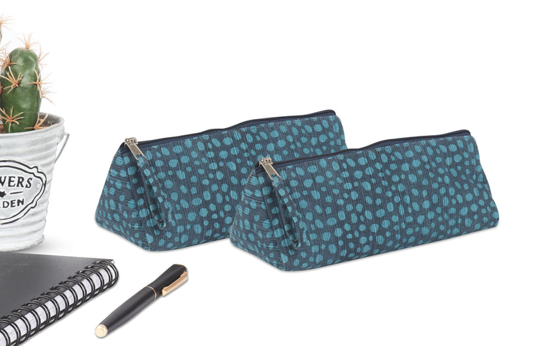 Cotton Black & Blue Pouches - Pack of 2 pcs