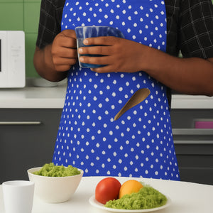 Cotton Polka Dot Blue Free Size Apron