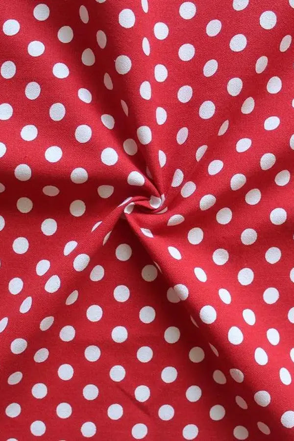Cotton Polka Dot Red Free Size Apron