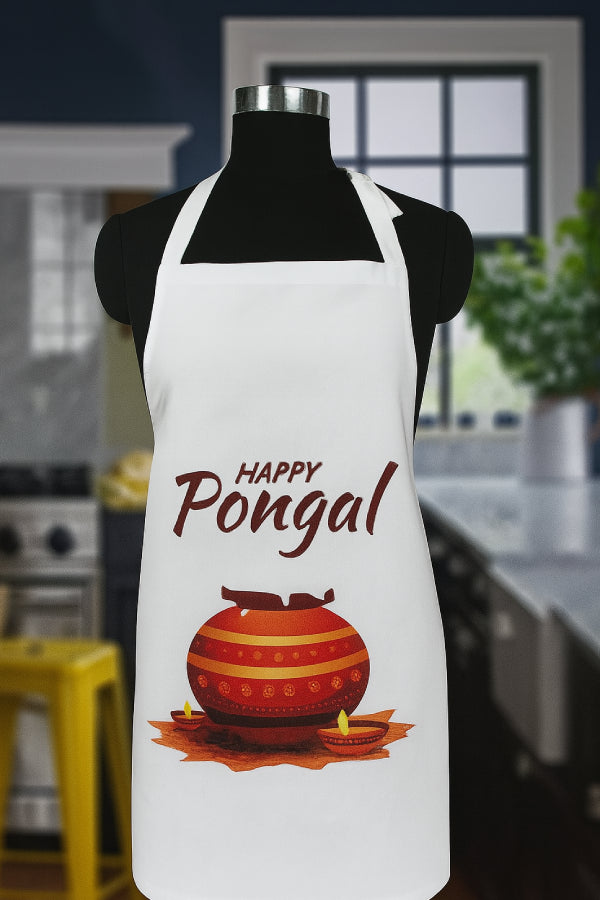 Cotton Pongal Design Free Size Apron