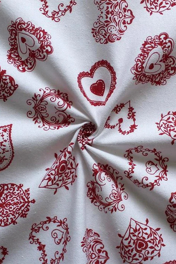 Cotton Red Heart With Solid Pocket Free Size Apron
