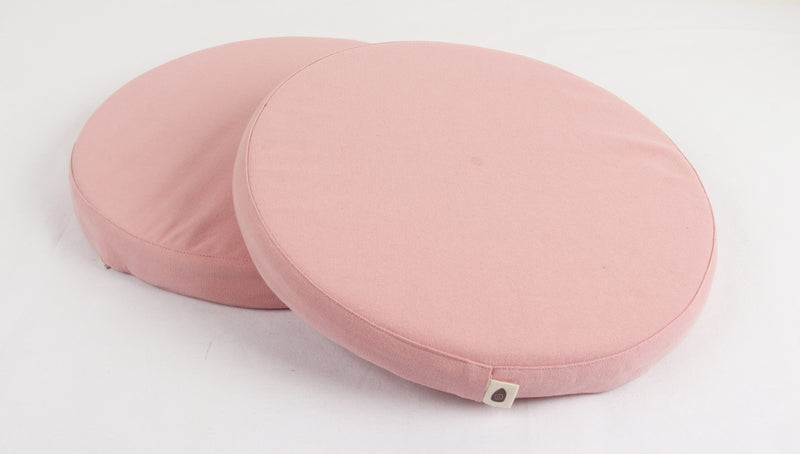 Cotton Baby Pink Round Chair Pad pack of 2