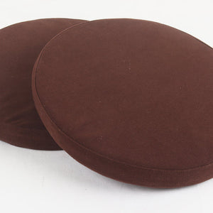 Cotton Brown Round Chair Pad Pack of 2