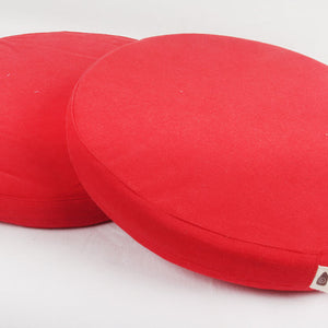 Cotton Red Round Chair Pad Pack of 2