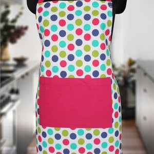 Cotton Singer Dot With Solid Pocket Free Size Apron