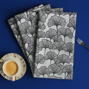 Cotton Single Leaf Black Kitchen Towels Pack Of 4 freeshipping - Airwill