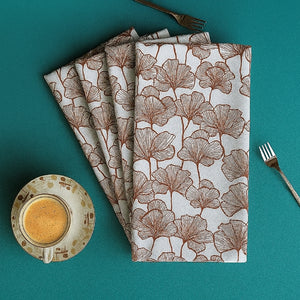 Cotton Single Leaf Brown Kitchen Towels Pack Of 4 freeshipping - Airwill