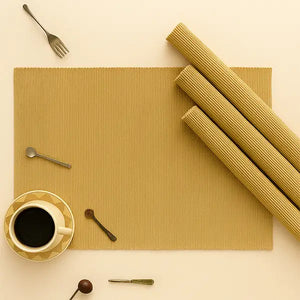 Cotton Solid Beige Table Placemats Pack Of 4