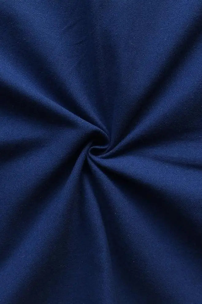 Cotton Solid Blue Free Size Apron