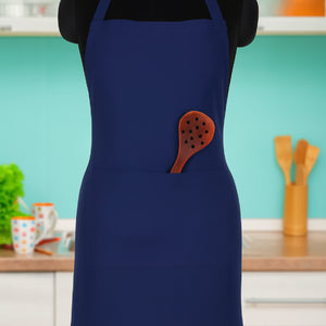 Cotton Solid Blue Free Size Apron