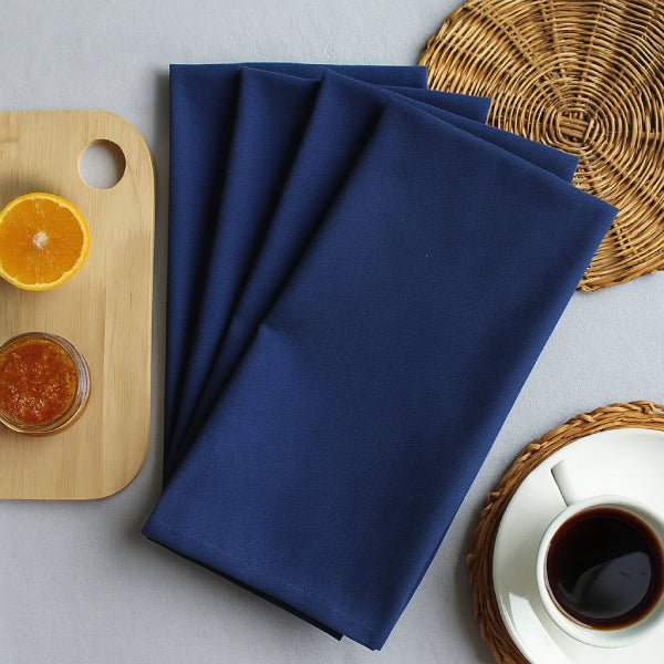 Cotton Solid Blue Kitchen Towels Pack Of 4