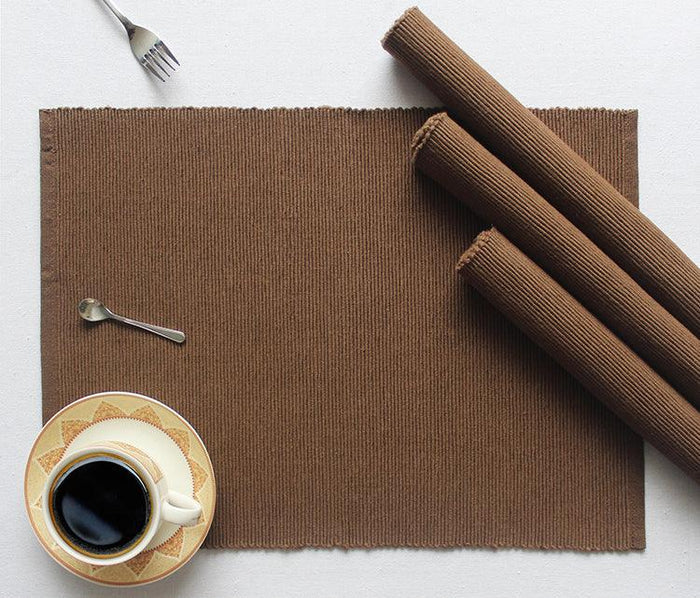 Cotton Solid Brown Table Placemats Pack of 4
