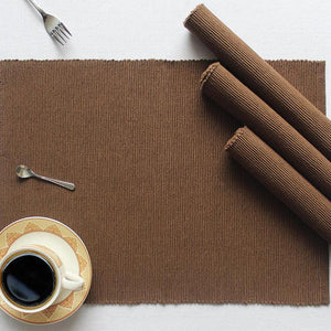 Cotton Solid Brown Table Placemats Pack of 4