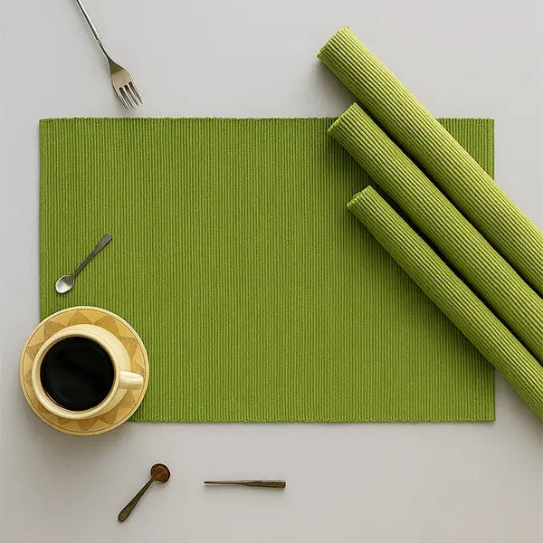 Cotton Solid Green Table Placemats Pack Of 4