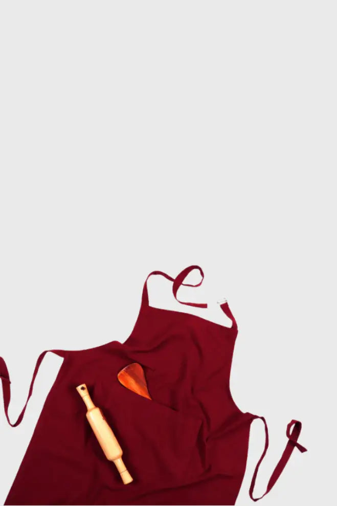 Cotton Solid Maroon Free Size Apron