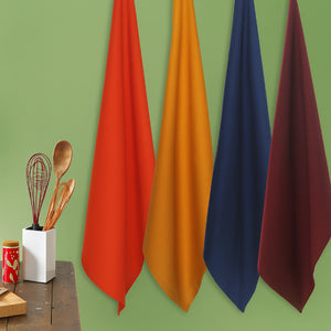 Cotton Solid Multicolor Kitchen Towels Pack Of 4 freeshipping - Airwill