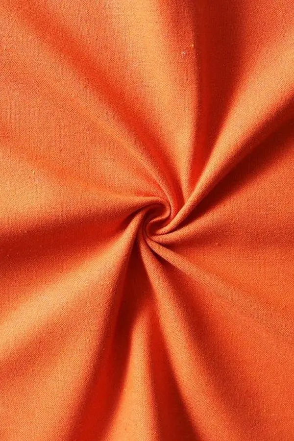 Cotton Solid Orange Free Size Apron