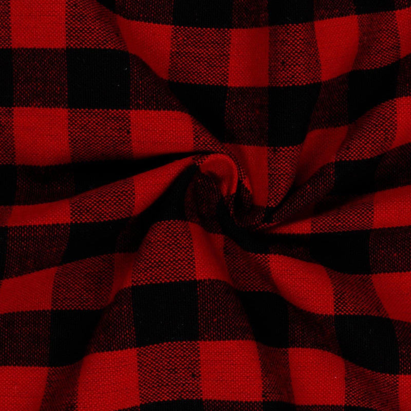 Cotton Solid Red Xmas Plaid Table Napkins Pack of 4