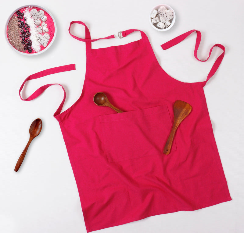 Cotton Solid Rose Free Size Apron