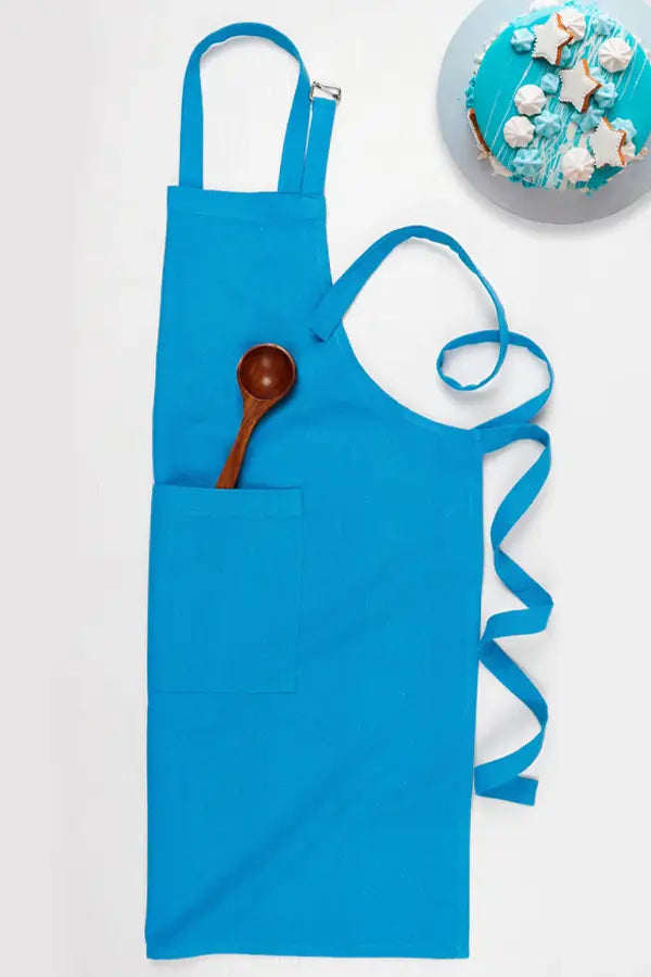 Cotton Solid Turquoise Blue Free Size Apron