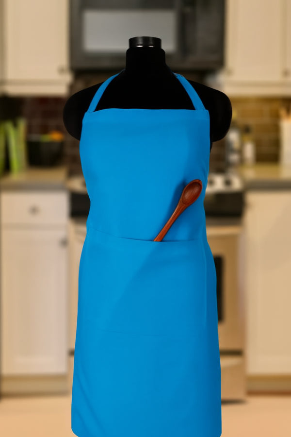 Cotton Solid Turquoise Blue Free Size Apron
