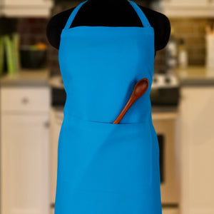 Cotton Solid Turquoise Blue Free Size Apron