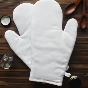 Cotton Solid White Oven Gloves Pack Of 2