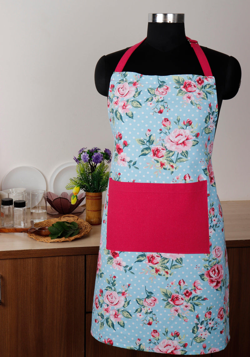 Cotton Sophia With Solid Pocket Free Size Apron